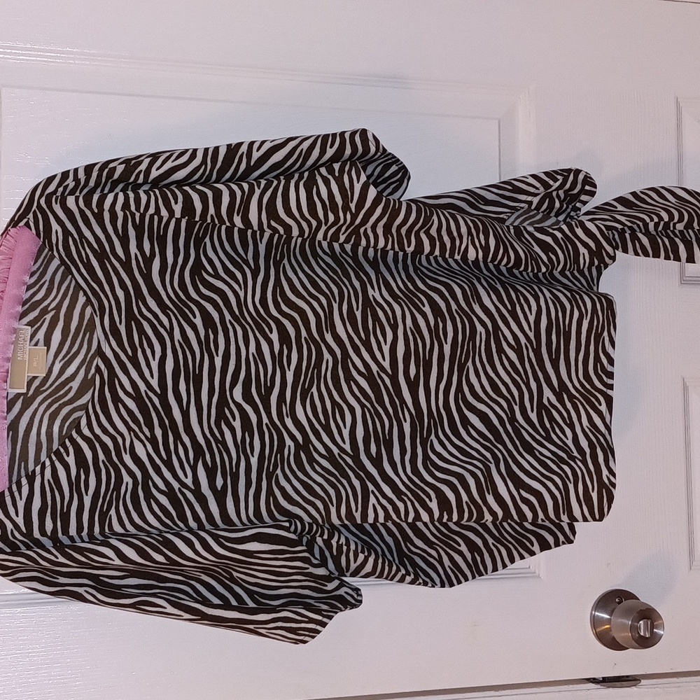 Michael Kors brown zebra print blouse